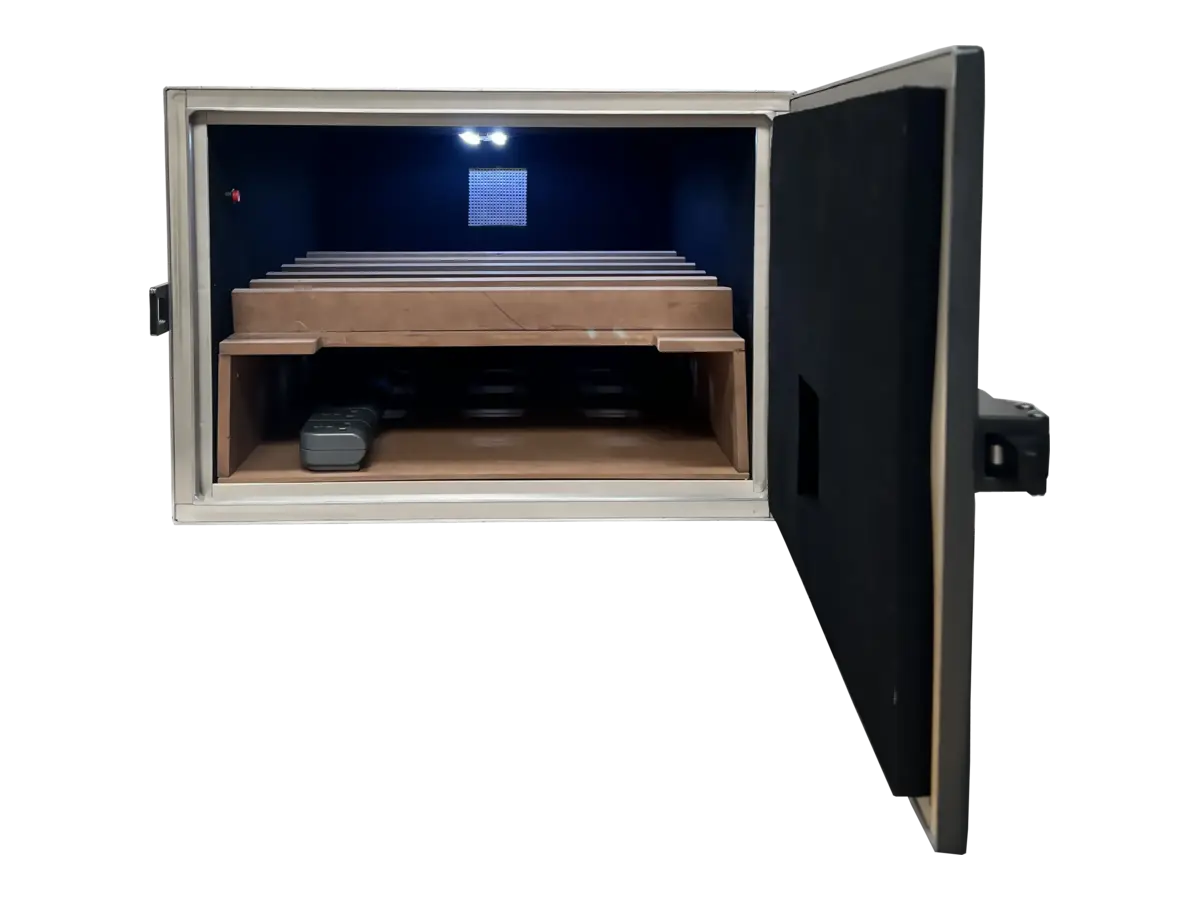 LBX2700 anechoic test box interior with absorber foam for mimo and antenna measurement