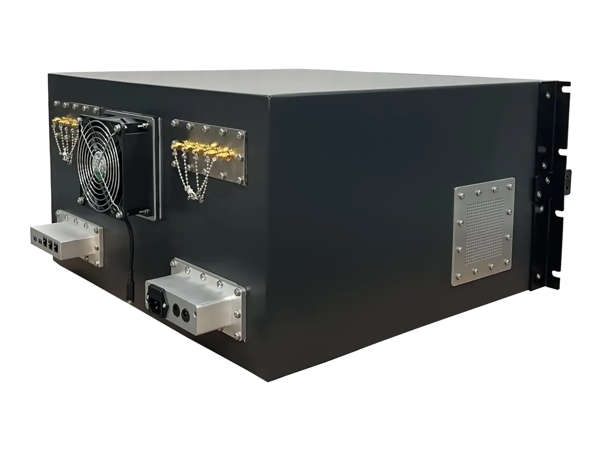 rear-right view of LBX2500 rackmount shielding system for automated performance validation