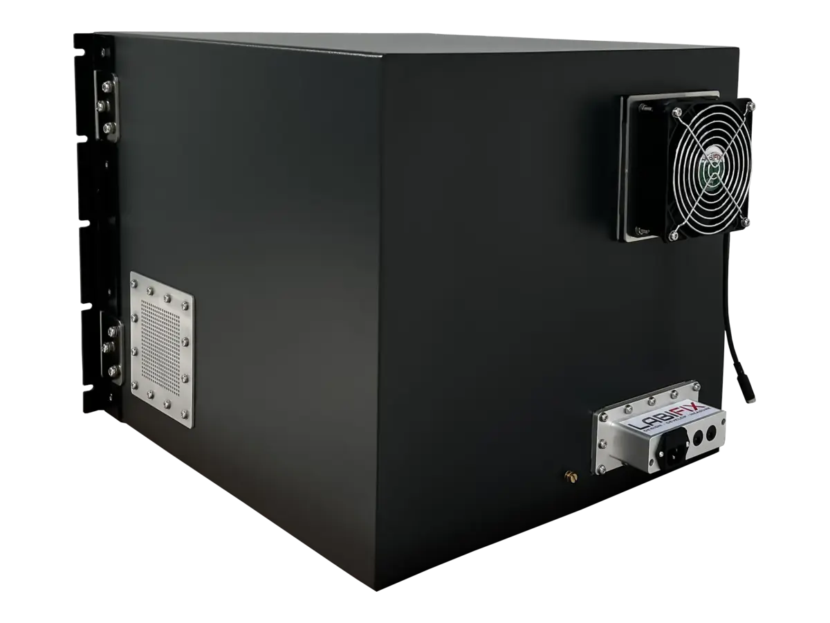 LBX4030 electromagnetic shielding box rear-left view for defense electronics testing