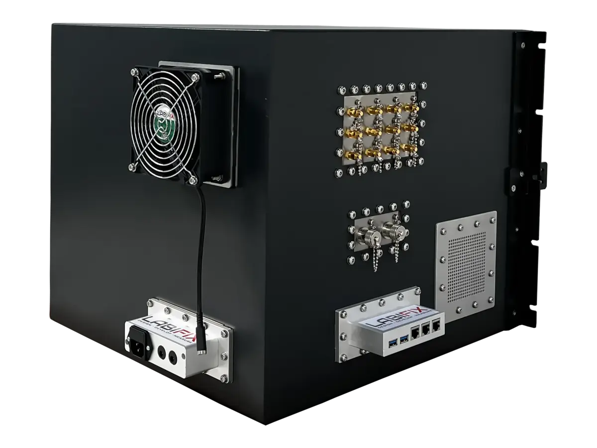 rear-right view of LBX4030 rackmount shielding system for secure device validation