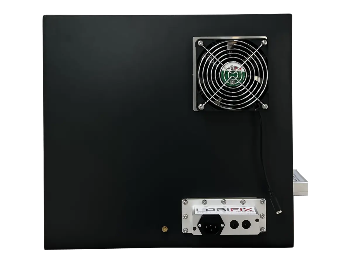 rear view of LBX4030 rackmount shielding enclosure with rf and grounding interfaces