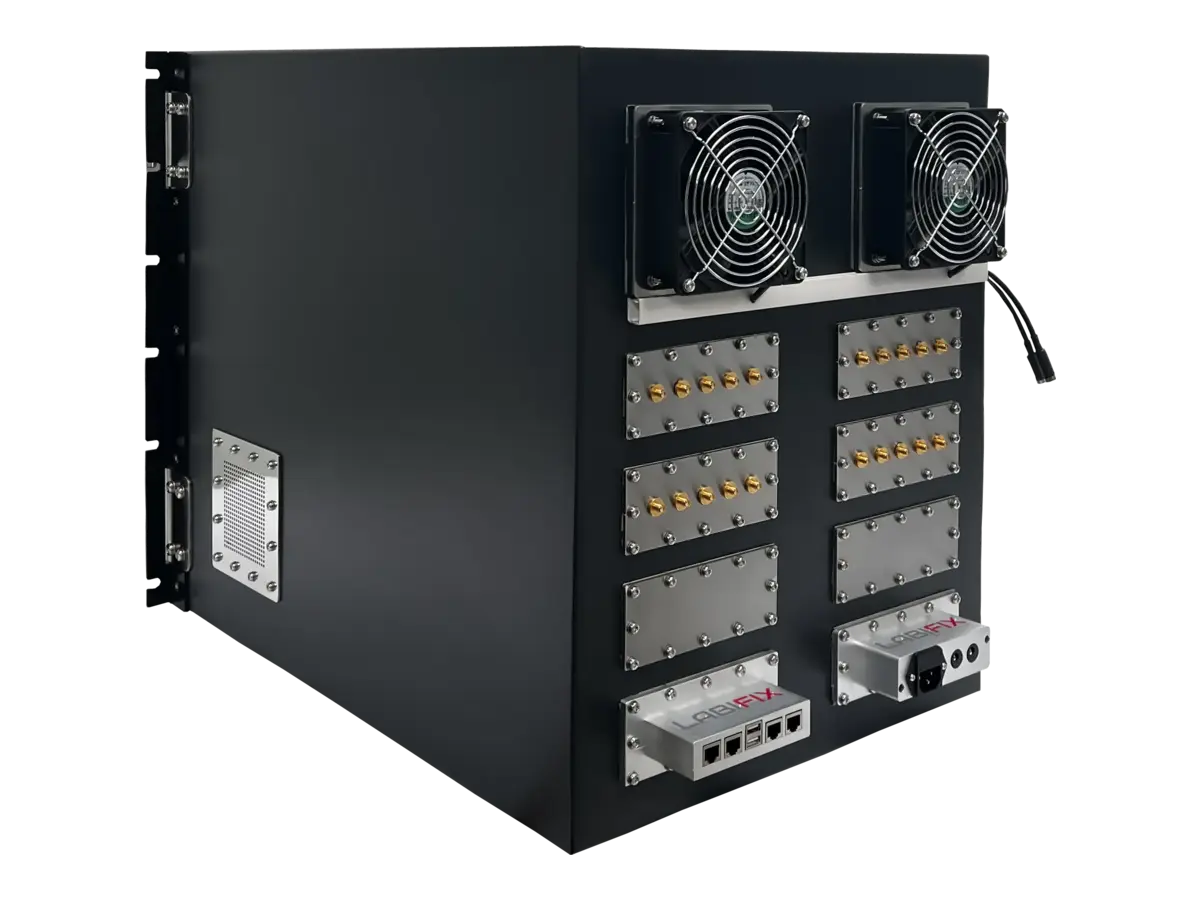 LBX4600 electromagnetic shielding box rear-left view for defense electronics testing