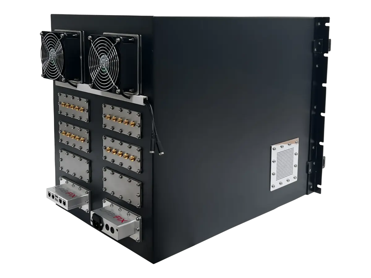 rear-right view of LBX4600 rackmount shielding system for secure device validation