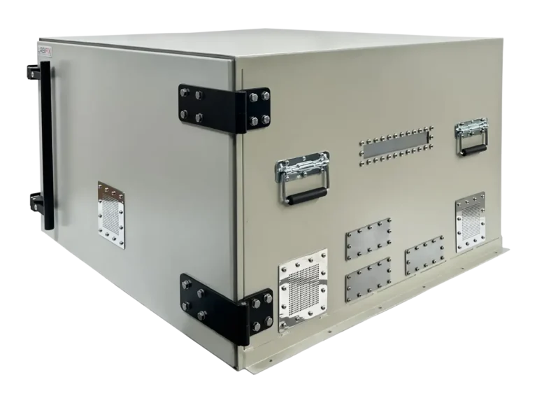 front-left view of LBX7700 rackmount electromagnetic shielding box for rf isolation testing
