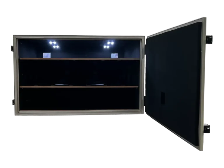 interior view of LBX7700 electromagnetic shielding box for antenna testing and signal analysis