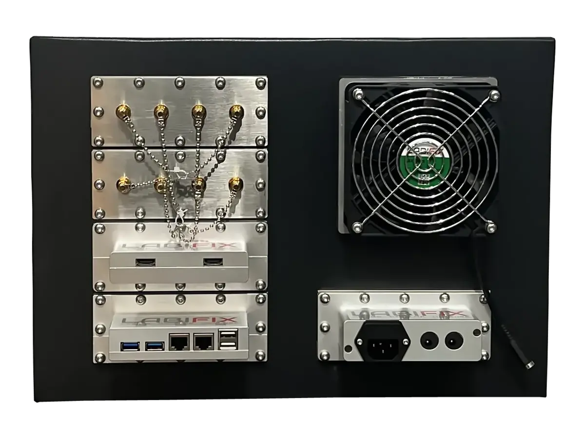 rear view of LBX2005 rackmount emc enclosure with rf and grounding interfaces