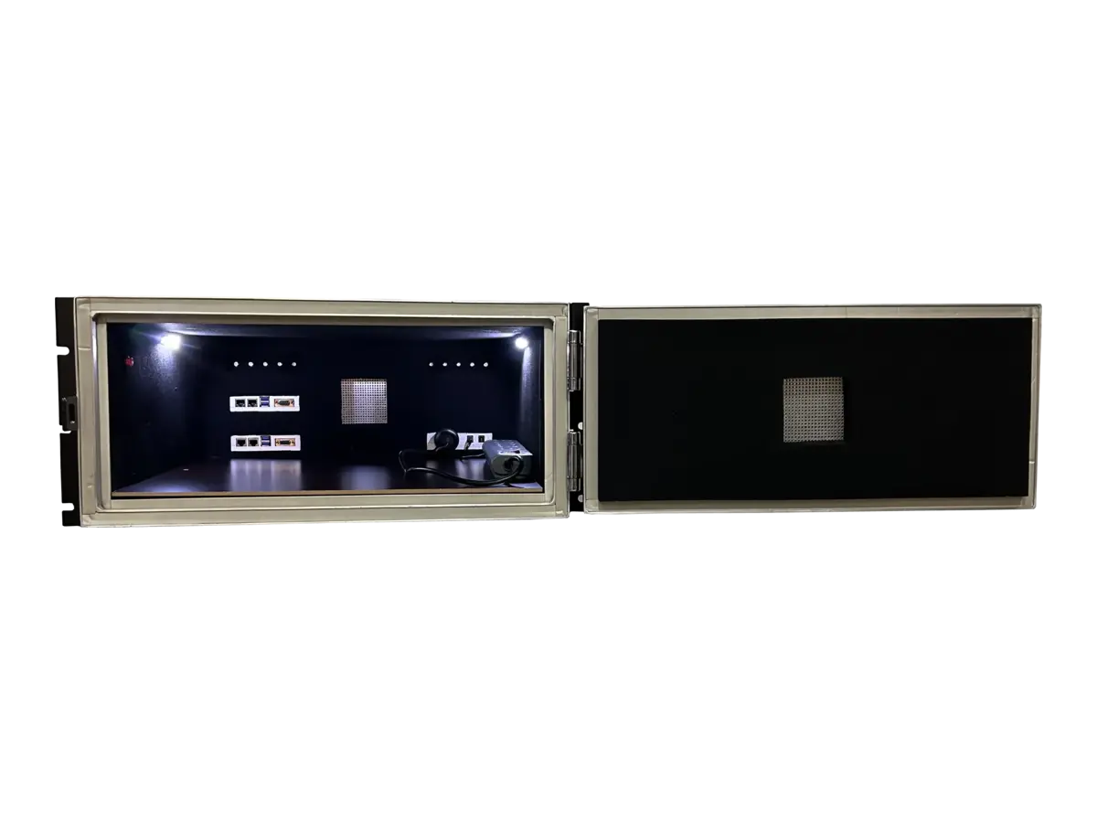 interior view of LBX2200 emc shielded enclosure for controlled interference measurement
