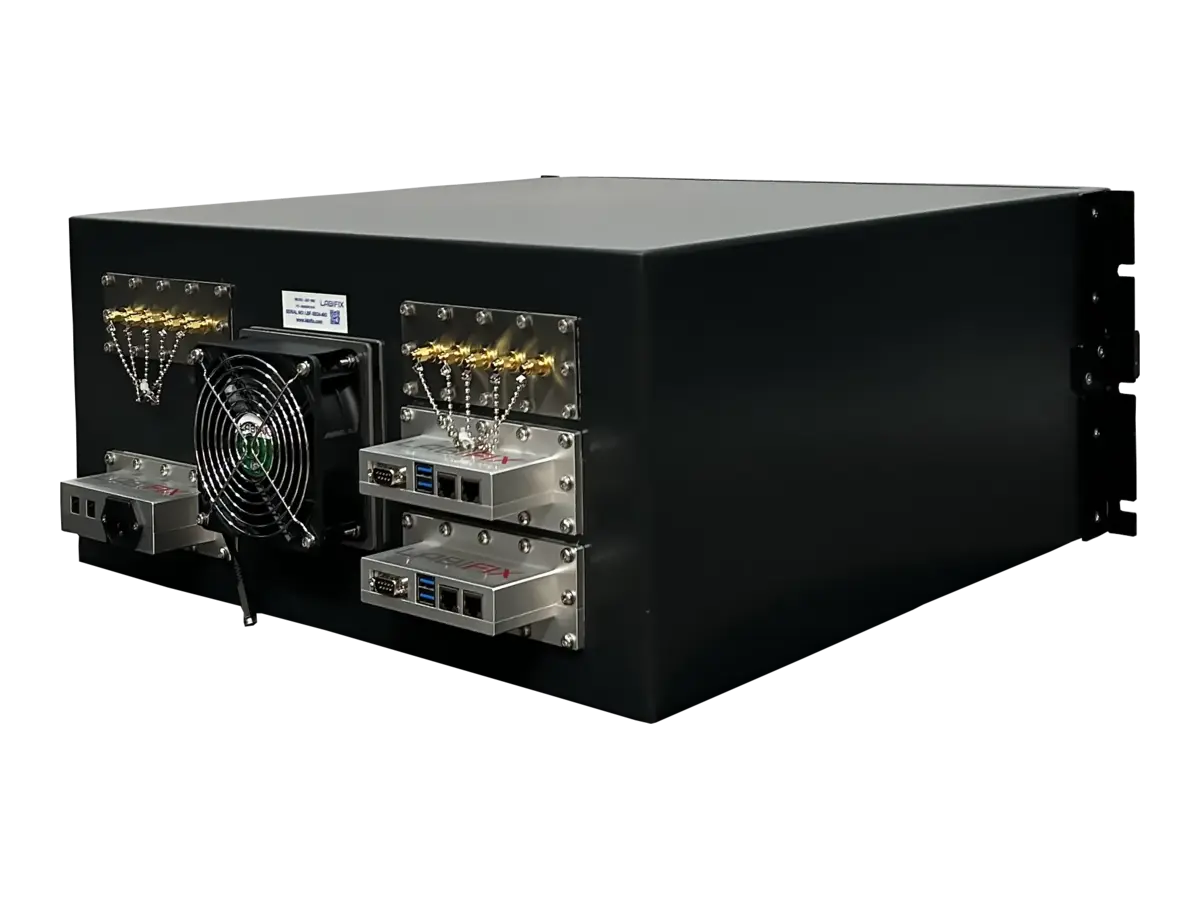 rear-right view of LBX2200 rackmount emc shielding system for diagnostic testing workflows