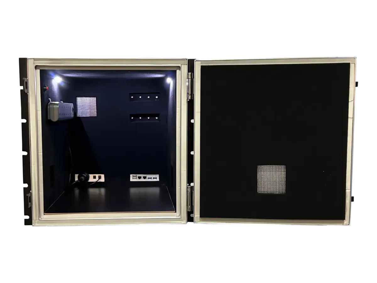 interior view of LBX4021 emc shielded enclosure for controlled interference diagnostics