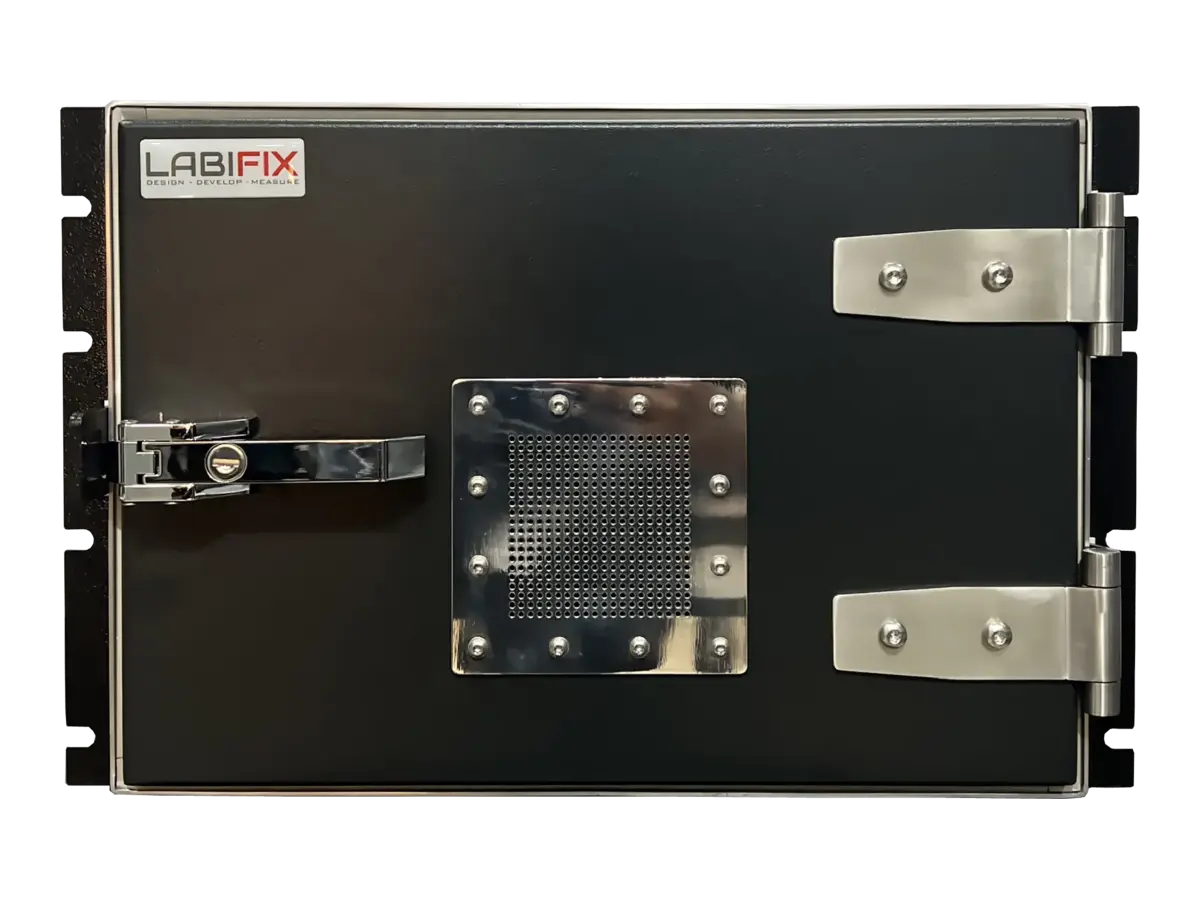 front view of LBX2010 rackmount emi shielding box for signal integrity testing