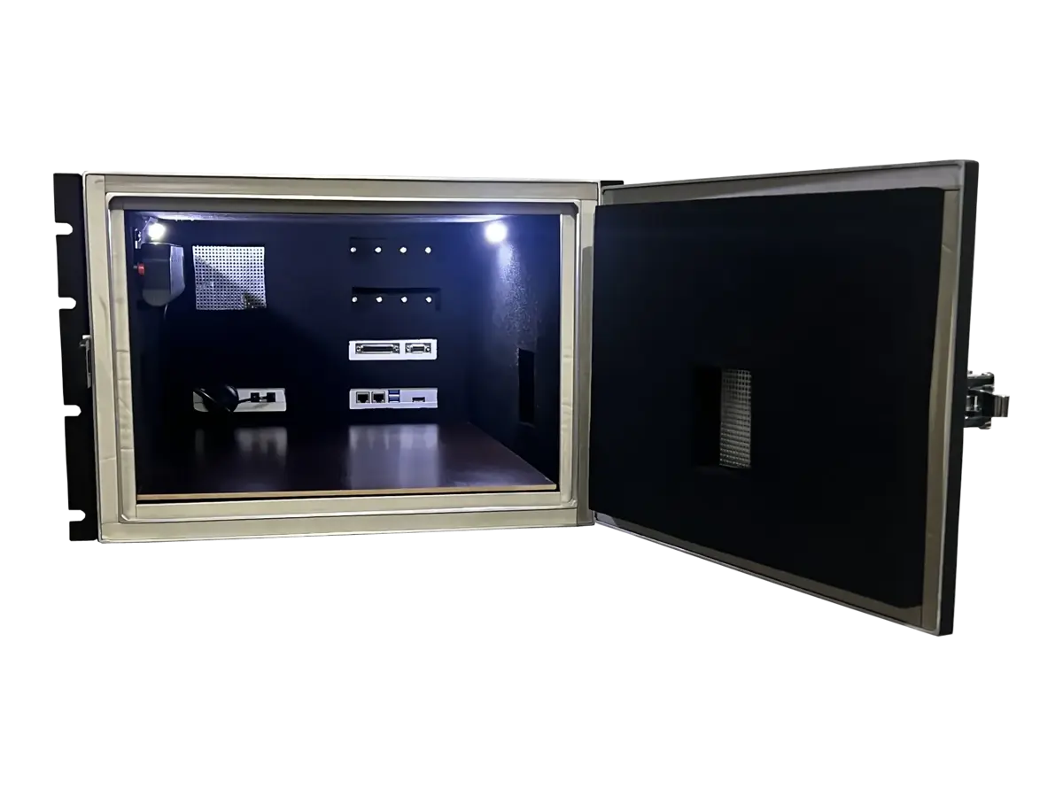 interior view of LBX2010 emi shield box for controlled electromagnetic environment