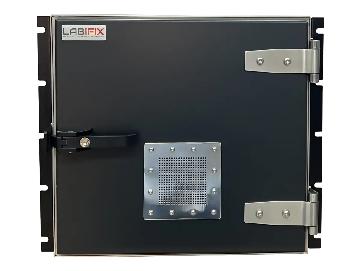 front view of LBX4000 rackmount emi shielding box for critical compliance testing