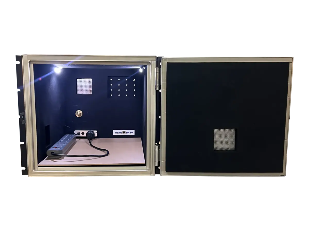 interior view of LBX4000 emi shield box for controlled electromagnetic environment analysis