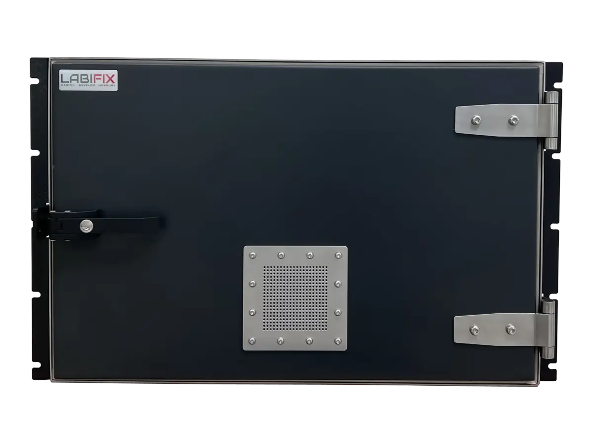 front view of LBX4800 rackmount emi shielding box for device certification testing
