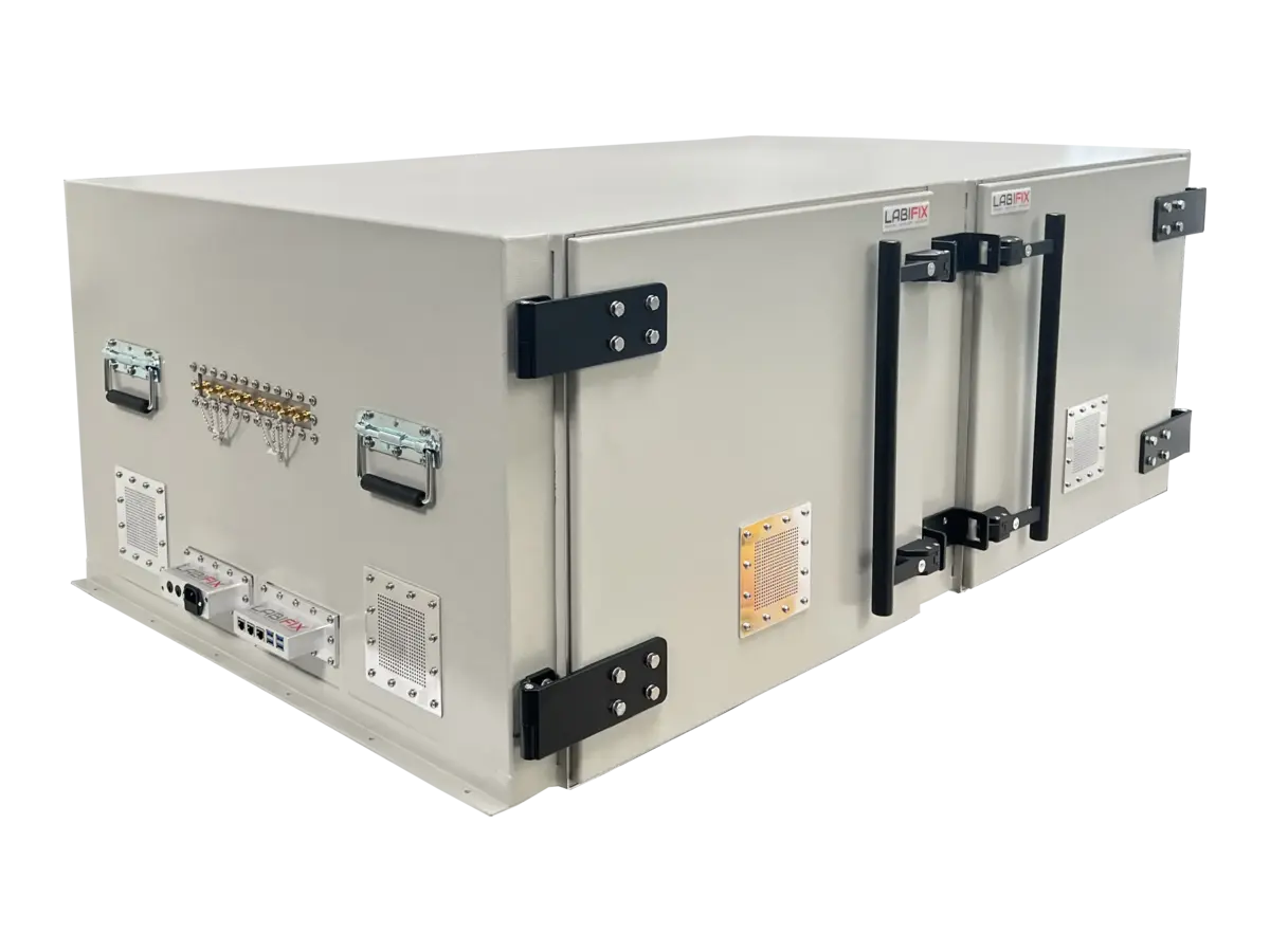 LBX7900 emi shield enclosure front-right view for medical electronics testing