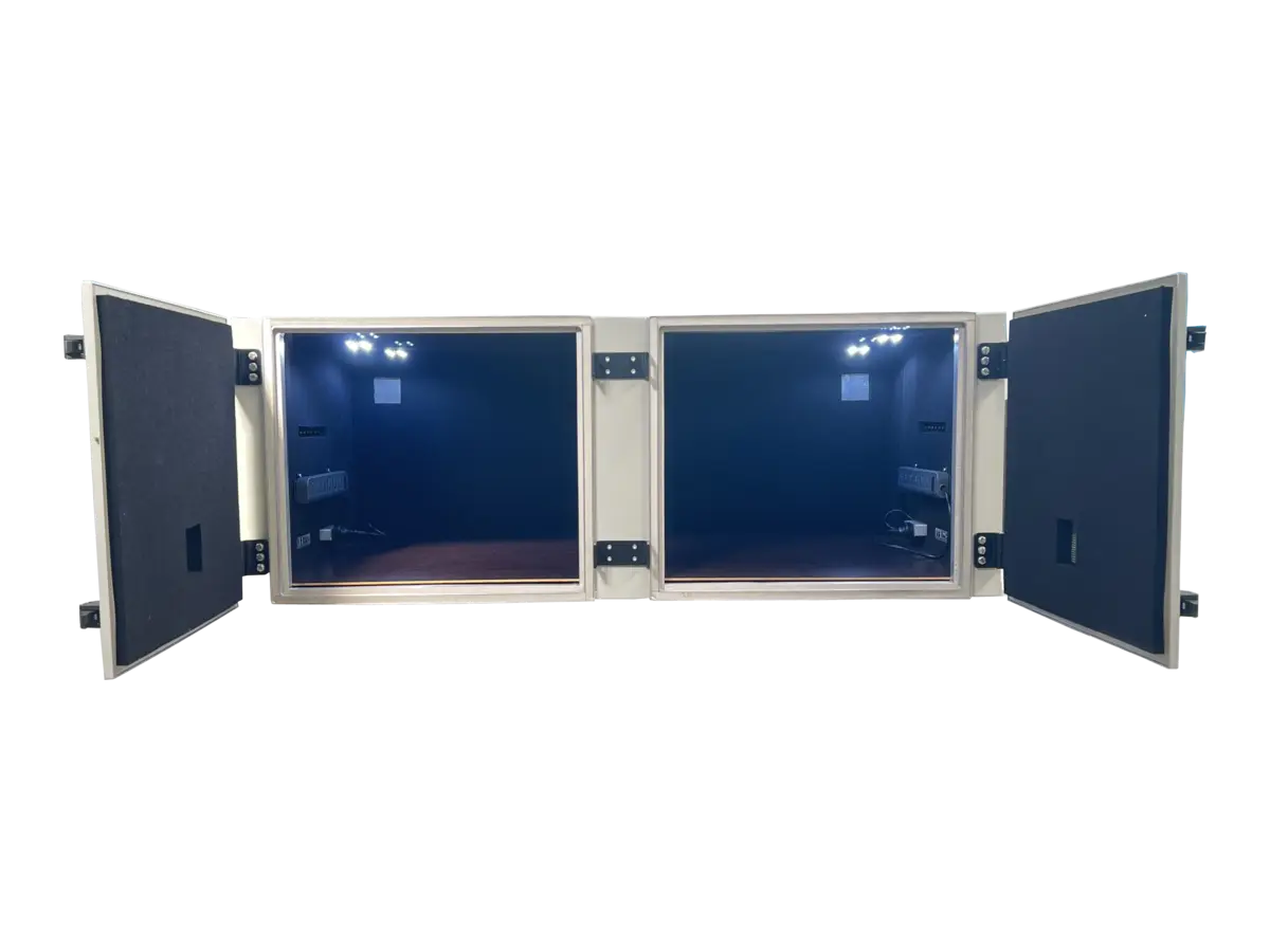 interior view of LBX7900 emi shield box for signal integrity and interference analysis
