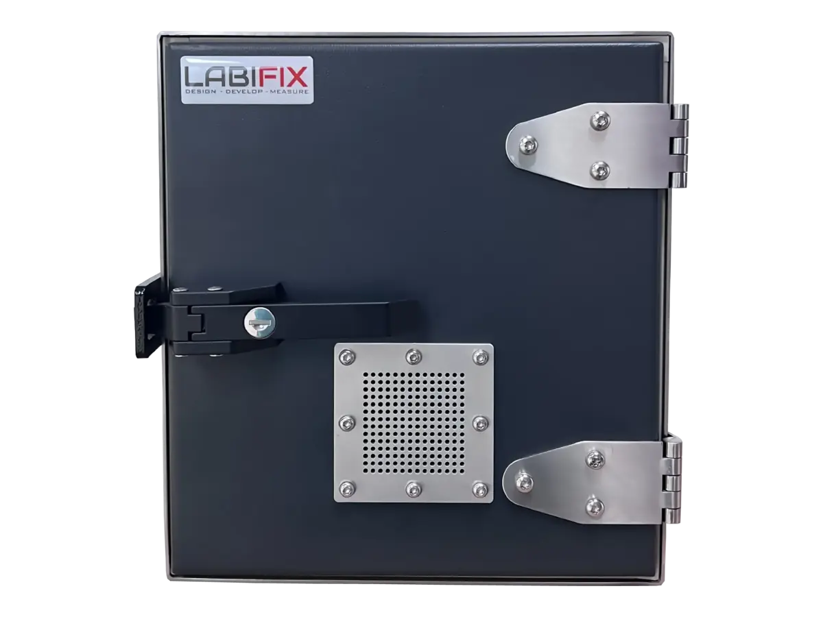 LBX1750 Faraday test box front view for OTA and wireless device validation