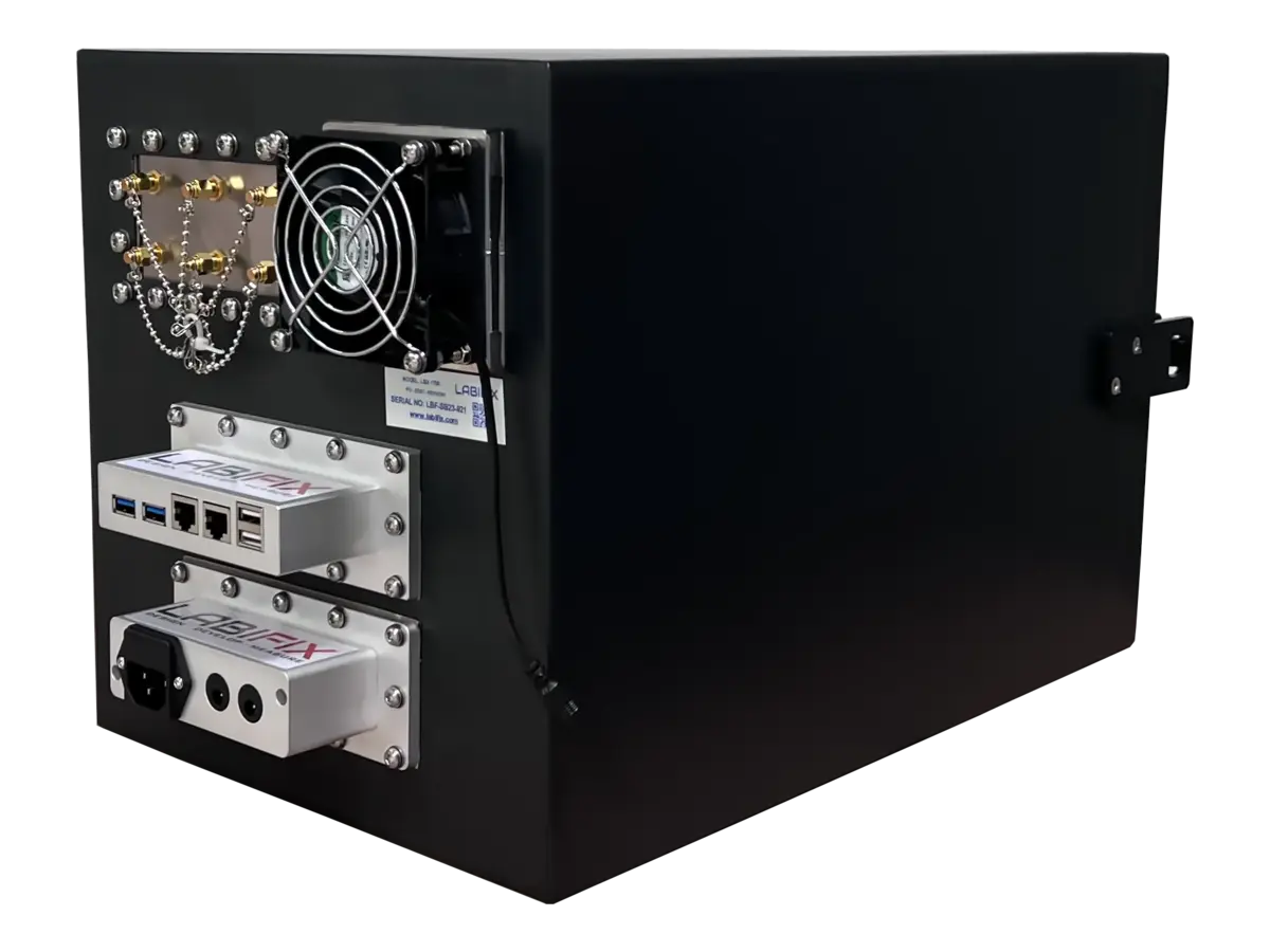 portable Faraday test enclosure LBX1750 rear-right angle for iot and device certification