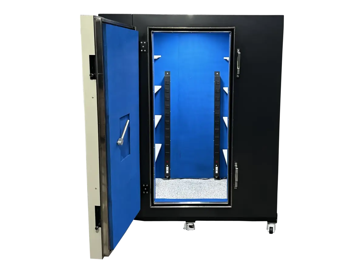 interior view of LBX-SB-200 standalone RF anechoic chamber for antenna arrays and OTA diagnostics