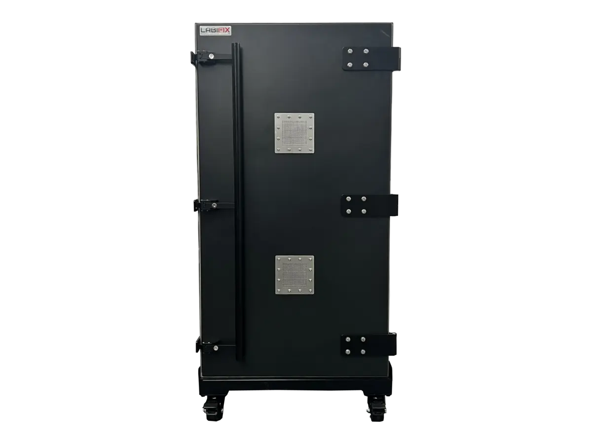 front view of LBX7600 standalone RF anechoic chamber for aerospace and satellite communications validation