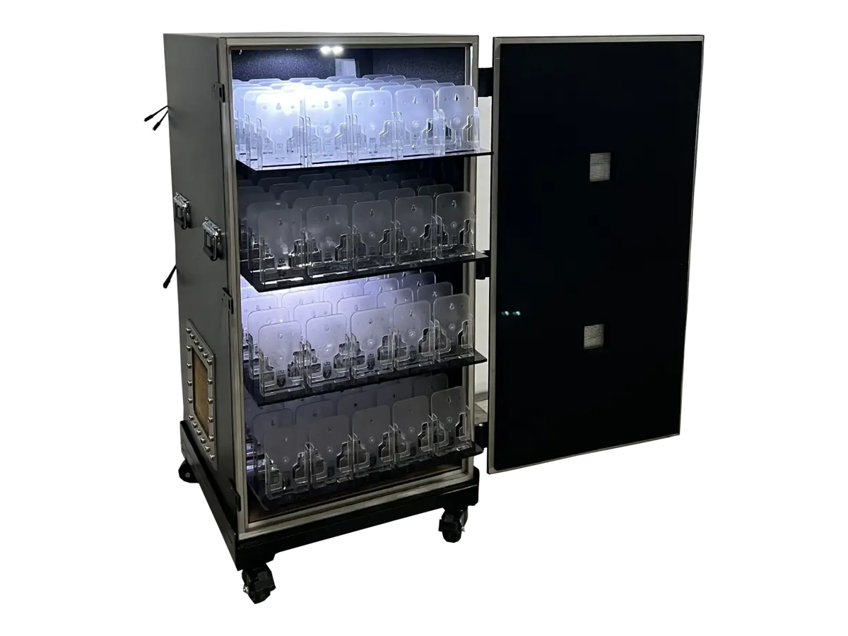 interior view of LBX7600 standalone RF anechoic chamber for EMI diagnostics and wireless subsystem analysis