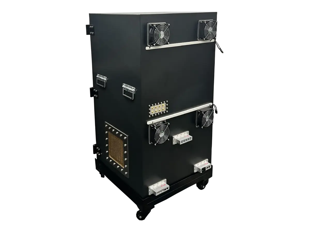 LBX7600 standalone RF anechoic chamber rear-left view for medical electronics and advanced research validation