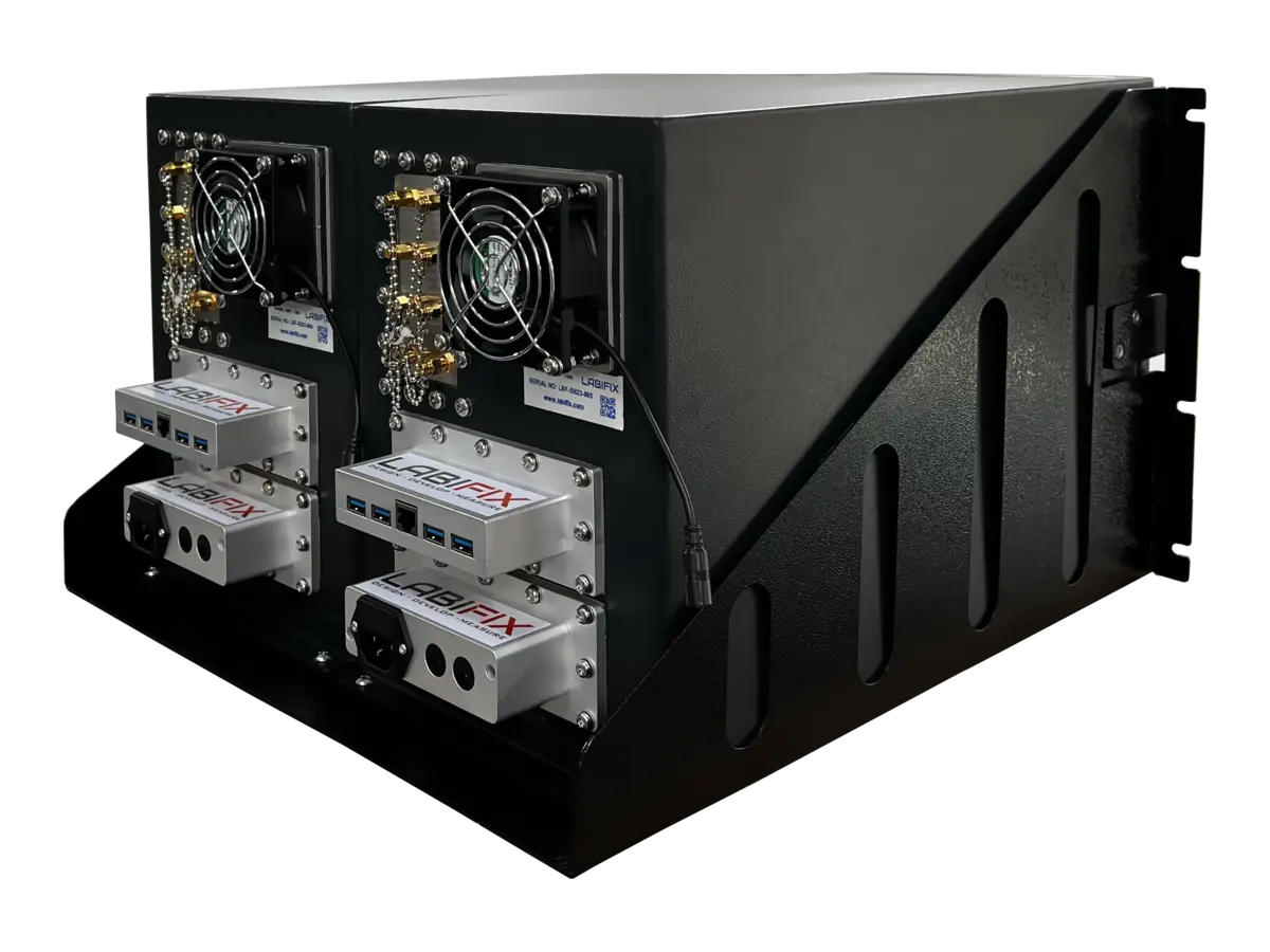 portable rf blocking test box LBX1300 rear-right angle for compact testing setups