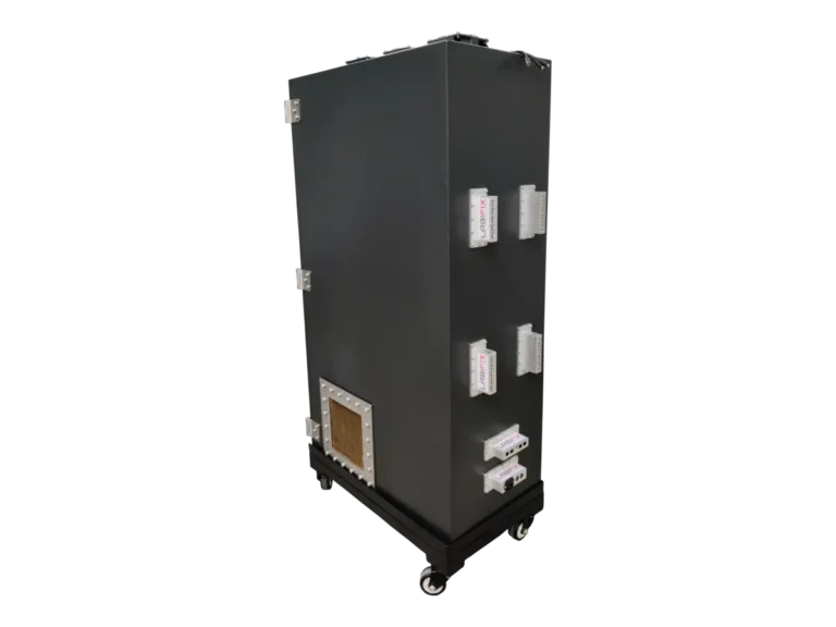 LBX6200 standalone RF chamber rear-left view for medical electronics and compliance testing