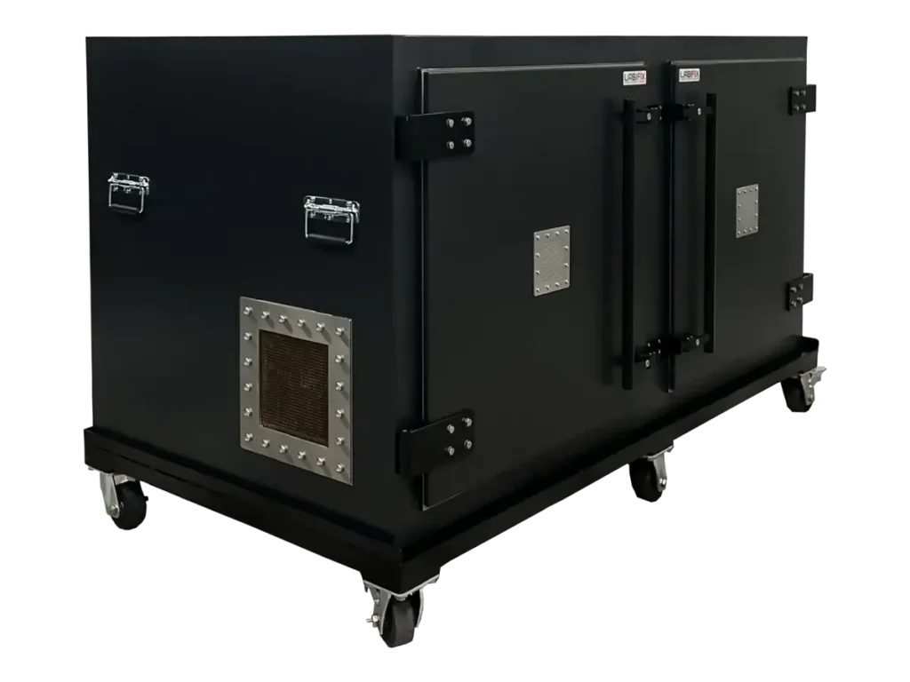 LBX8500 standalone RF chamber front-right view for transportation electronics and connected rail systems testing