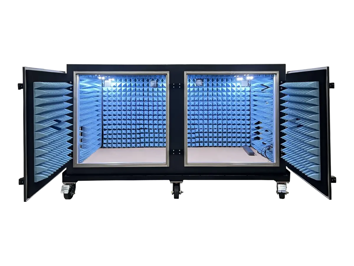 interior view of LBX8500 standalone RF chamber for signal integrity analysis and antenna system validation