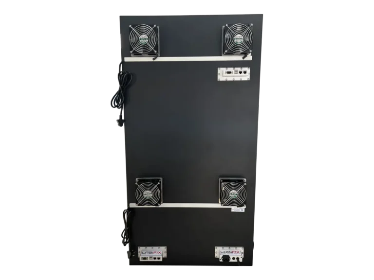 LBX7100 benchtop RF electronics rear-left view for navigation and tactical systems development