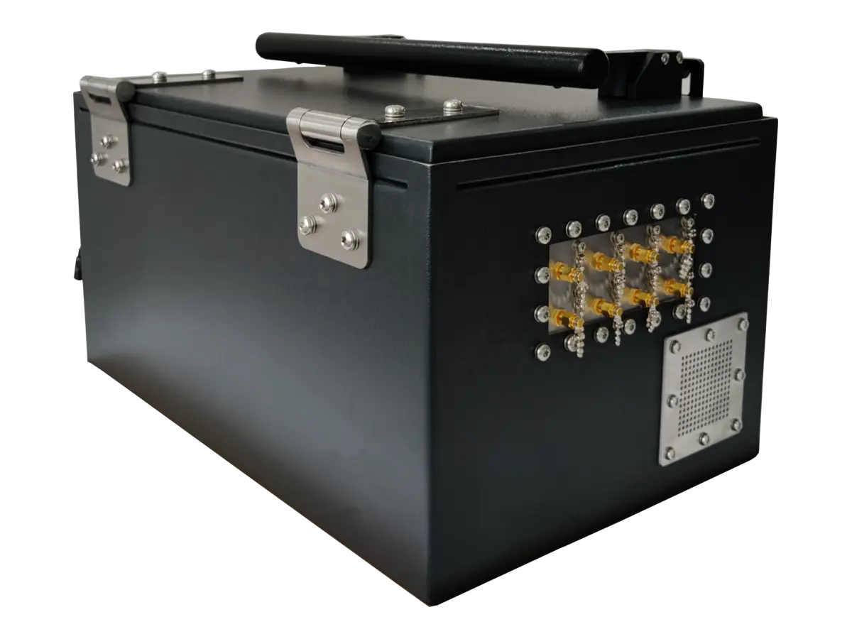 rear-right view of LBX3040 benchtop rf enclosure for medical and iot prototype testing