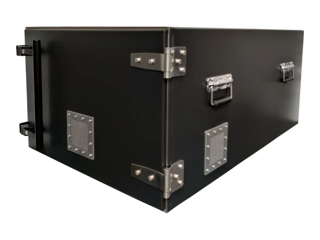 front-left view of LBX4750 benchtop rf enclosure for wireless subsystem testing