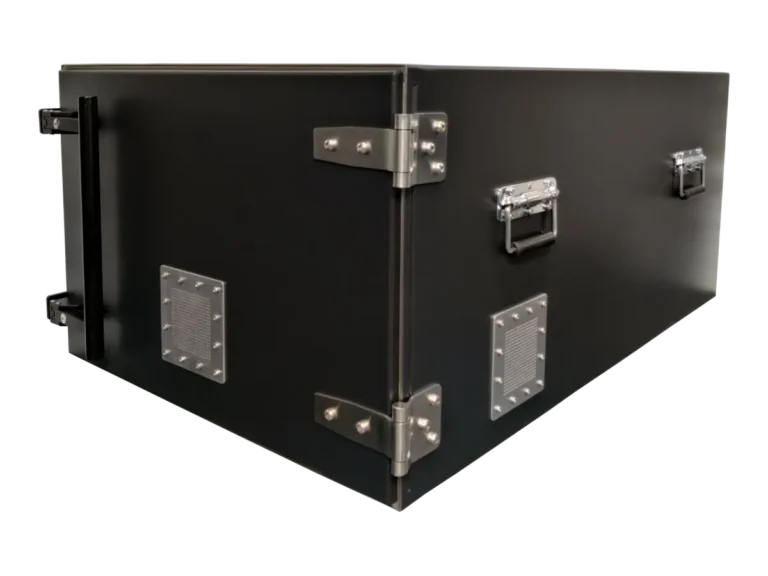 front-left view of LBX4750 benchtop rf enclosure for wireless subsystem testing