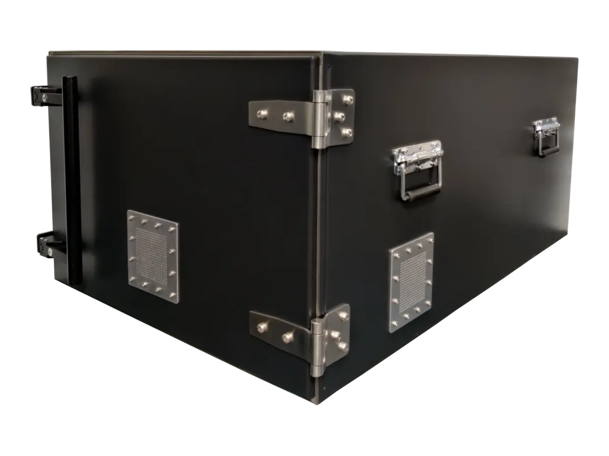 front-left view of LBX4750 benchtop rf enclosure for wireless subsystem testing