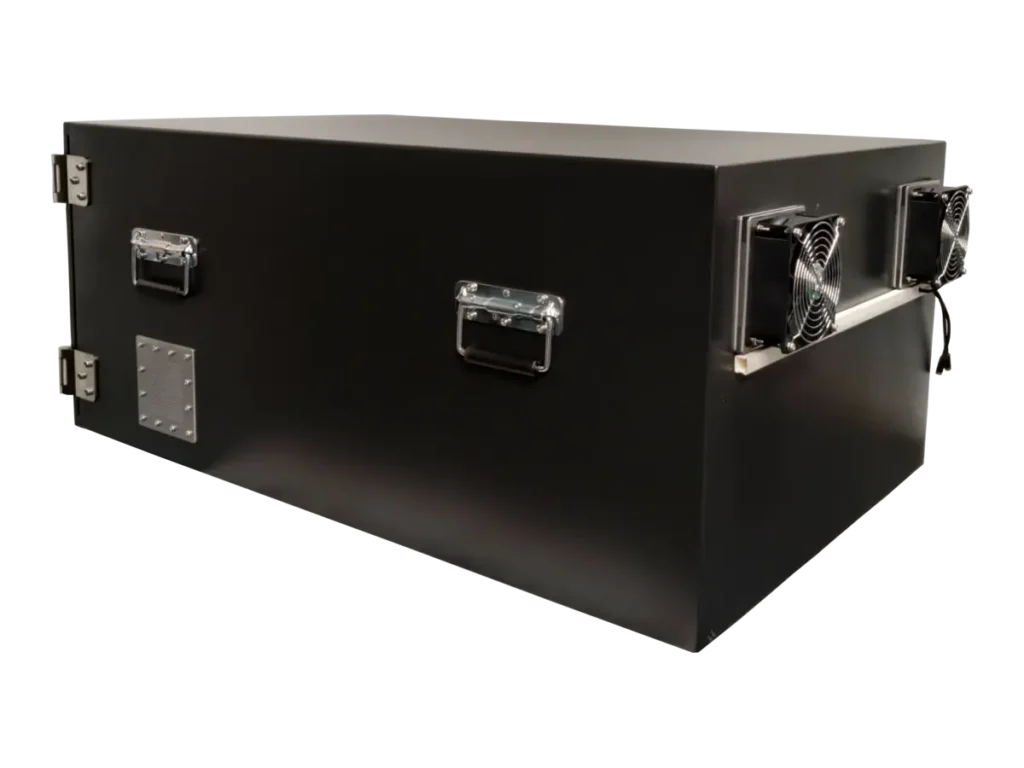 LBX4750 benchtop rf enclosure rear-left view for medtech and wearable development