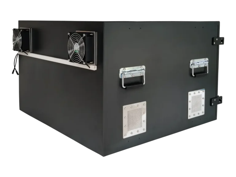 rear-right view of LBX5600 benchtop wireless enclosure for robotics and edge hardware testing