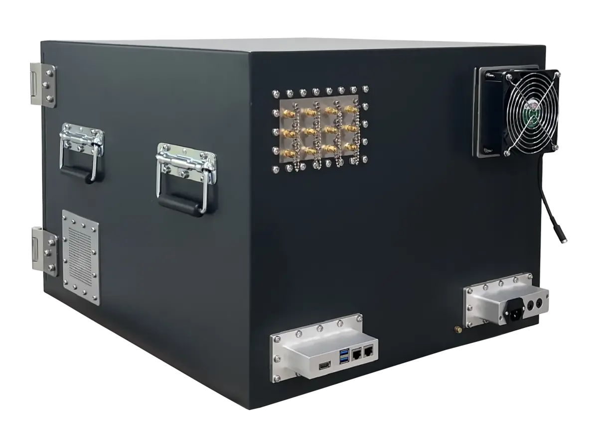 LBX4900 benchtop rf test box rear-left view for medical and healthcare electronics development
