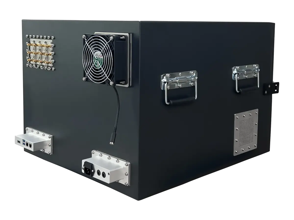 rear-right view of LBX4900 benchtop wireless test enclosure for 5g and iot engineering