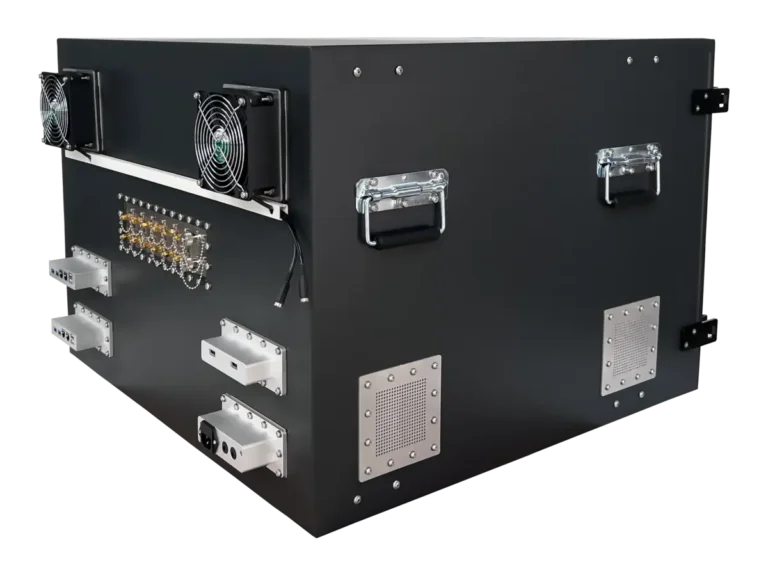 rear-right view of LBX5700 benchtop wireless enclosure for network equipment and edge systems testing