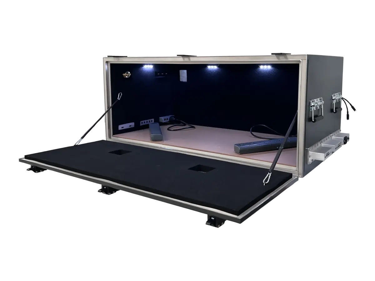 front-left view of LBX3700 benchtop rf isolation box for antenna testing and design validation