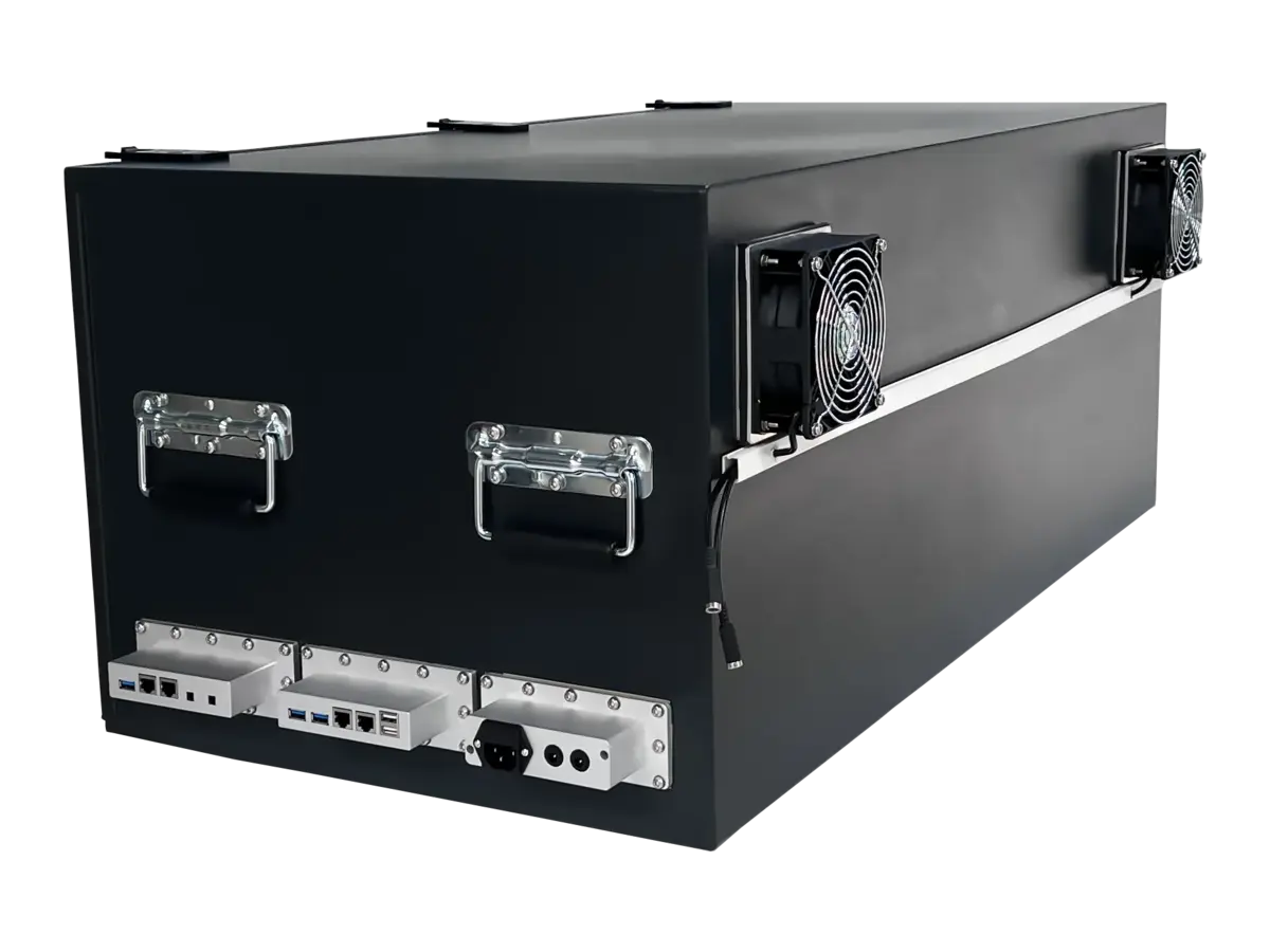 LBX3700 benchtop rf isolation box rear-left view for medical electronics development