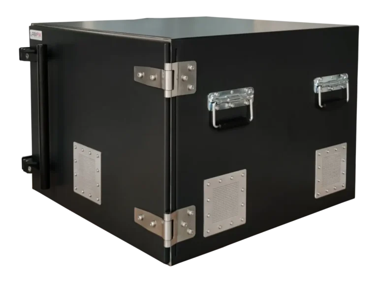 front-left view of LBX5050 benchtop rf isolation box for secure wireless validation
