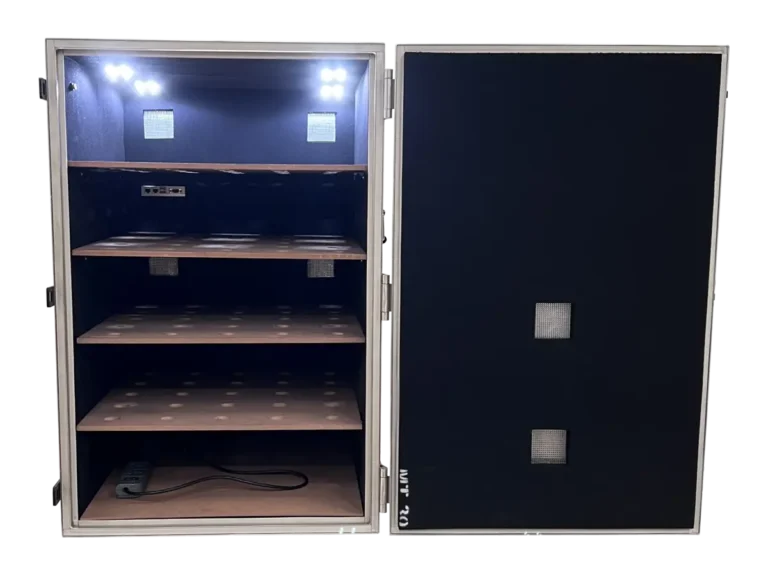 interior view of LBX6010 benchtop rf isolation chamber for antenna containment and pcb diagnostics