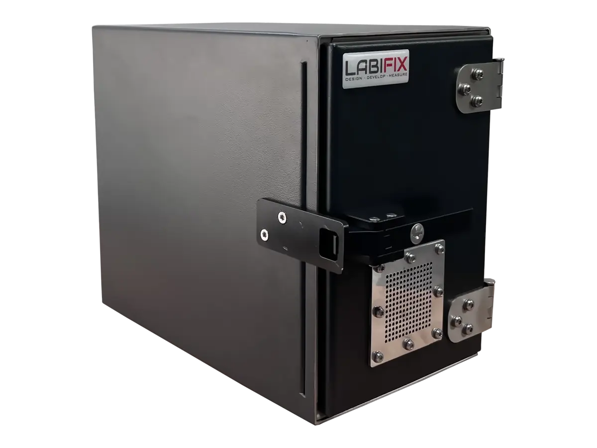 portable rf proof enclosure LBX1400 front-right angle for wifi 6e and 5g testing