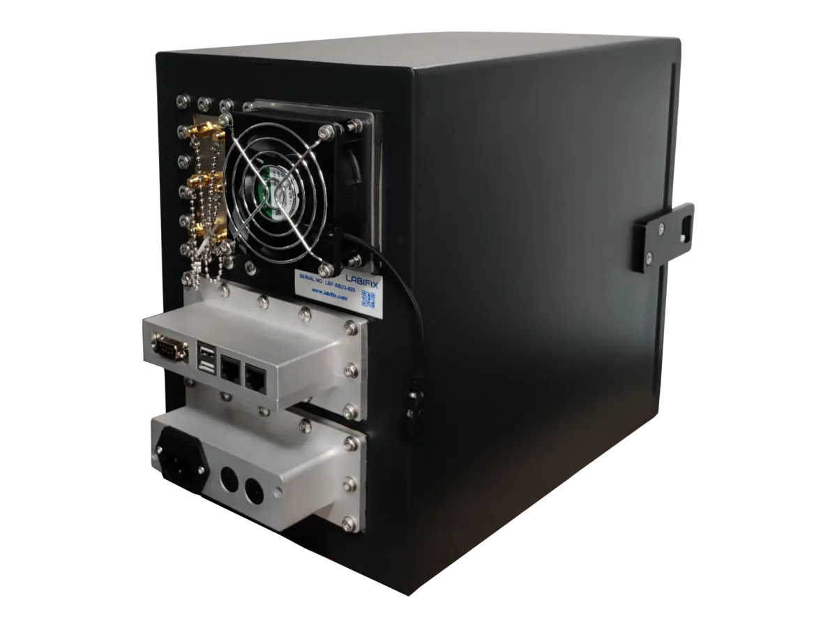 portable rf proof test enclosure LBX1400 rear-right angle for iot and wireless certification