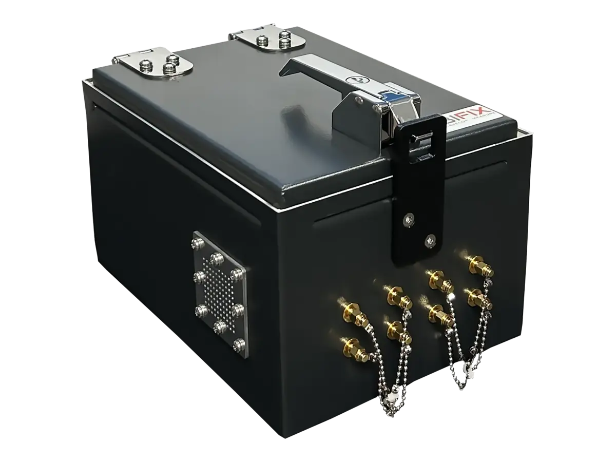 portable rf test enclosure LBX500 rear-left angle for zigbee lab testing