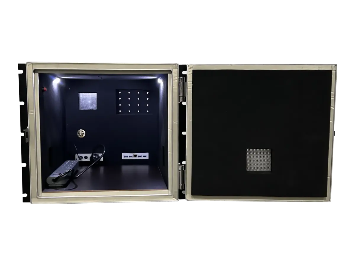 interior view of LBX4000A rf shield enclosure with absorber layout for mimo and antenna testing