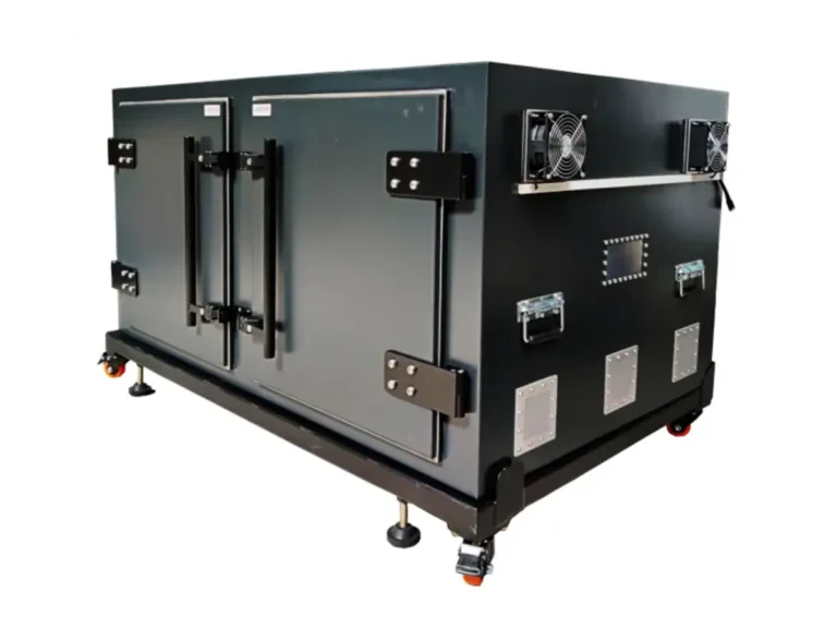 front-left view of LBX8000 rackmount rf shield enclosure for wireless coexistence testing