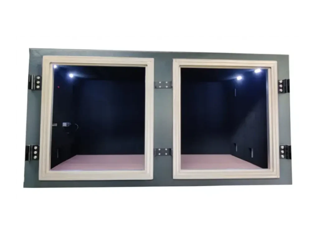 interior view of LBX8000 rf shield enclosure for antenna characterization and mimo testing
